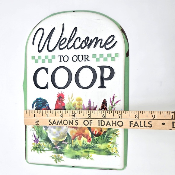 Open Road Brands Metal Sign Home Decor Green Welcome To Our Coop Chicken 11x7.5 - Picture 3 of 6